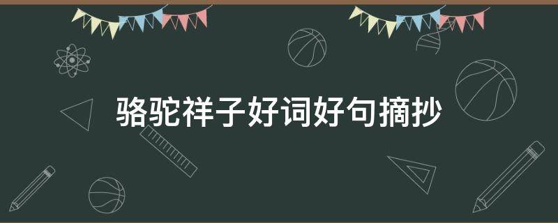骆驼祥子好词好句摘抄 骆驼祥子好词好句摘抄第四章