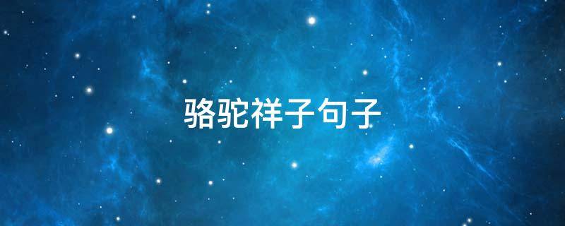 骆驼祥子句子 骆驼祥子句子摘抄