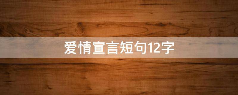爱情宣言短句12字 爱的宣言浪漫语句12字