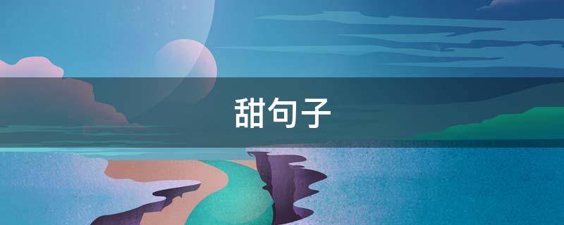 甜句子 有你的每一天都很甜句子