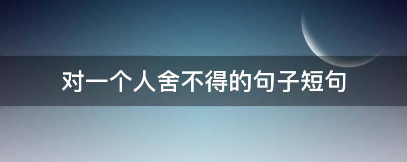 对一个人舍不得的句子短句（很舍不得一个人的句子说说心情短语）