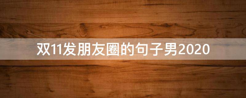 双11发朋友圈的句子男2020 2020年12月发朋友圈的句子