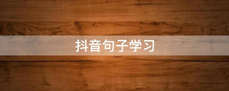 抖音句子学习 抖音最火语句努力最好语句