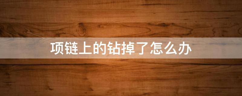 项链上的钻掉了怎么办（项链上的水钻掉了怎么办）