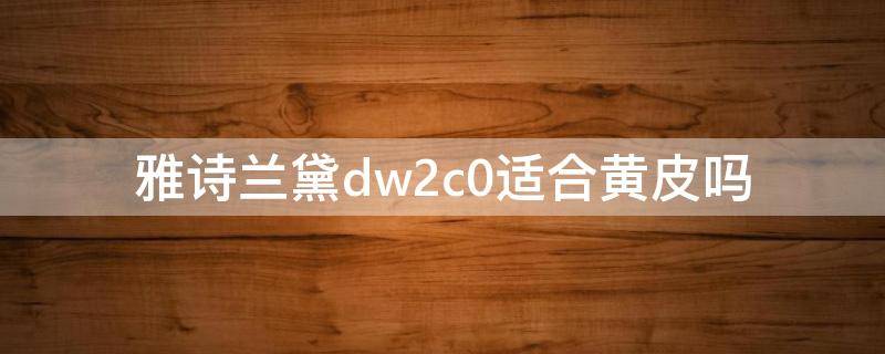 雅诗兰黛dw2c0适合黄皮吗 黄皮适合用雅诗兰黛dw哪个色号