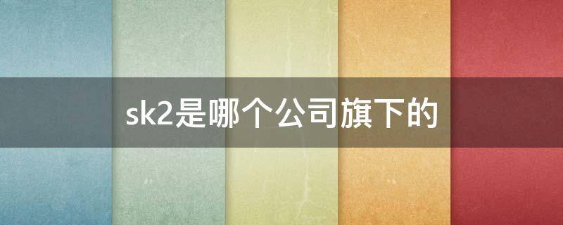 sk2是哪个公司旗下的（sk2是什么集团的）