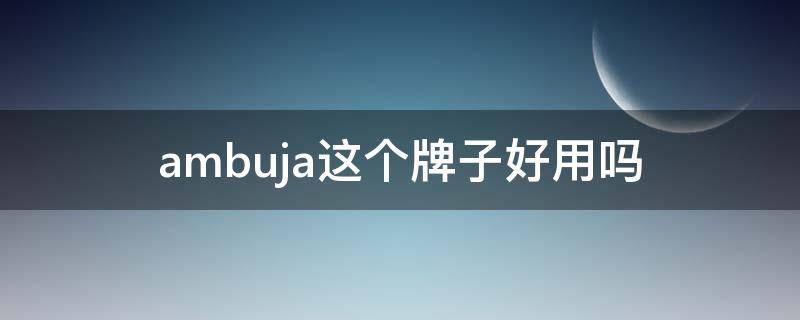 ambuja这个牌子好用吗（ambassador是什么牌子衣服）