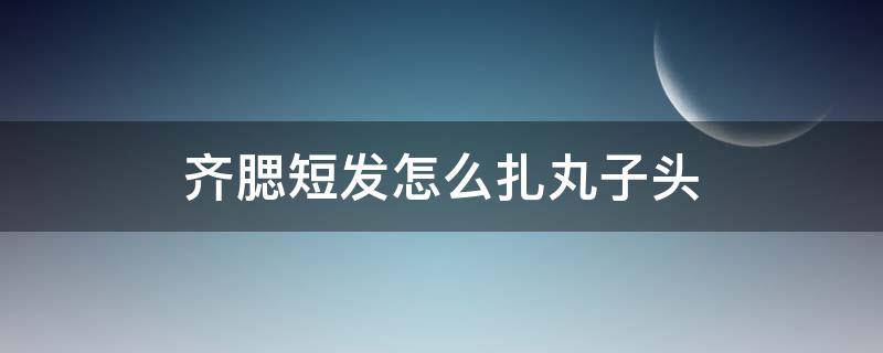 齐腮短发怎么扎丸子头（齐耳短发怎样扎丸子头）