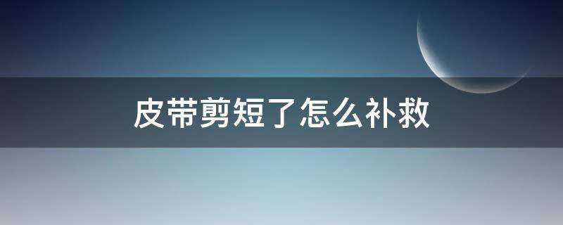 皮带剪短了怎么补救（皮带剪多了怎么补救）