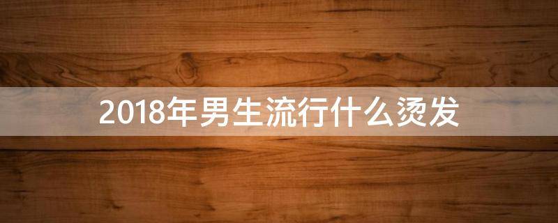 2018年男生流行什么烫发（今年最流行男生烫发）