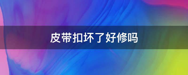 皮带扣坏了好修吗（皮带扣去哪修）