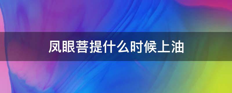 凤眼菩提什么时候上油（凤眼菩提要上油吗）