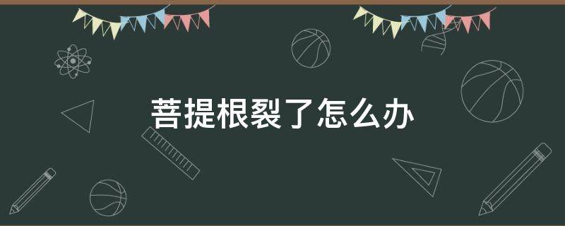 菩提根裂了怎么办 菩提根开裂怎么办