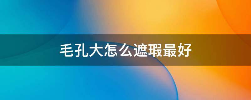 毛孔大怎么遮瑕最好（脸上毛孔粗大用什么遮瑕好）