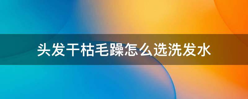 头发干枯毛躁怎么选洗发水 头发干枯毛躁用什么洗发水好