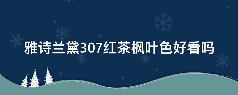雅诗兰黛307红茶枫叶色好看吗 直播间怎么样能留住人