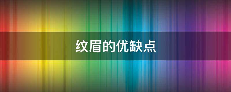 纹眉的优缺点 纹眉毛优缺点
