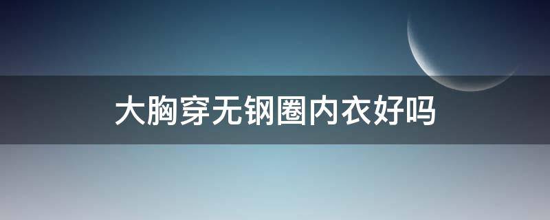 大胸穿无钢圈内衣好吗 大胸穿有钢圈好还是无钢圈好