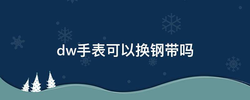 dw手表可以换钢带吗（dw金属表带可以换成皮带吗）