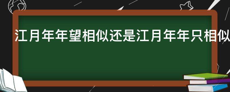江月年年望相似还是江月年年只相似（什么江月年年望相似）