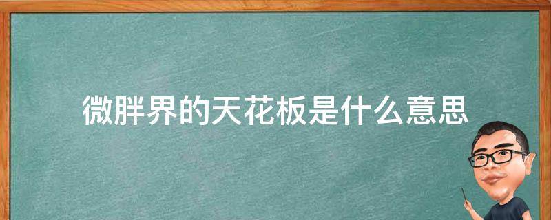 微胖界的天花板是什么意思（微胖天花板啥意思）