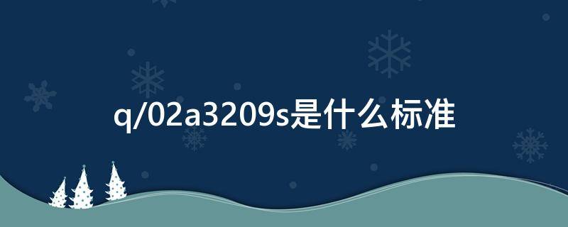 q/02a3209s是什么标准 q/02a3097s是什么标准