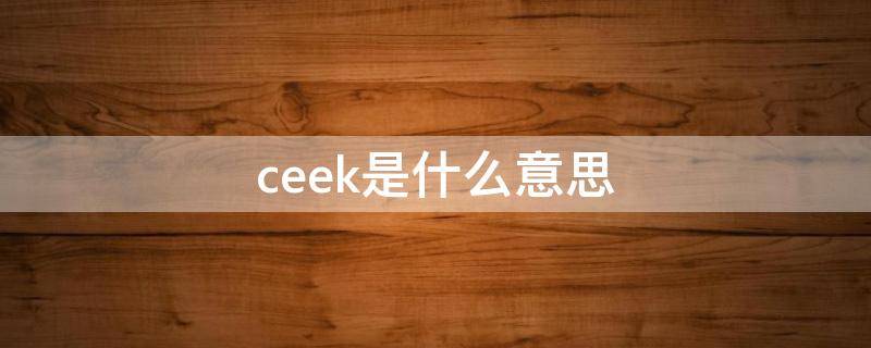 ceek是什么意思 geek是什么意思中文