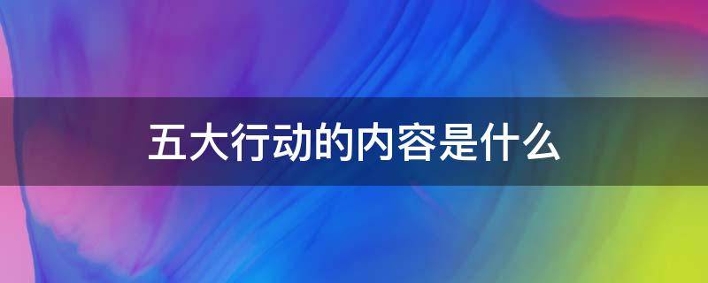 五大行动的内容是什么（安徽五大行动的内容是什么）