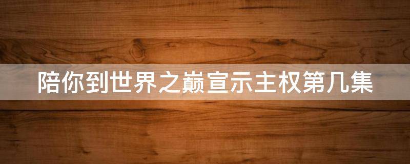 陪你到世界之巅宣示主权第几集 陪你到世界之巅宣示主权第几集在一起