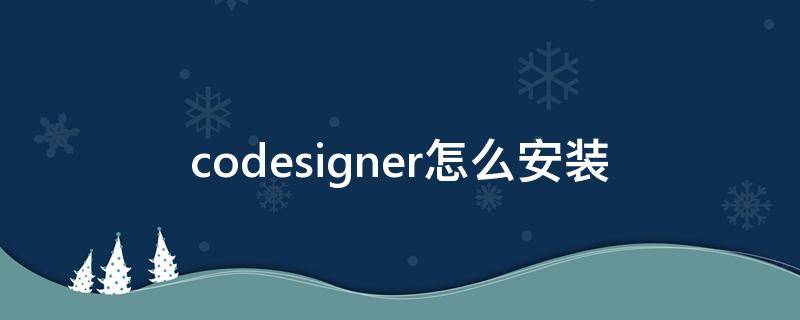 codesigner怎么安装 code安装教程