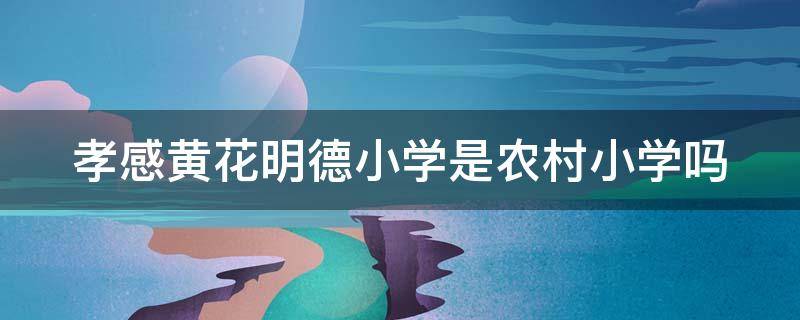 孝感黄花明德小学是农村小学吗（孝感市黄香路小学是不是市直小学）