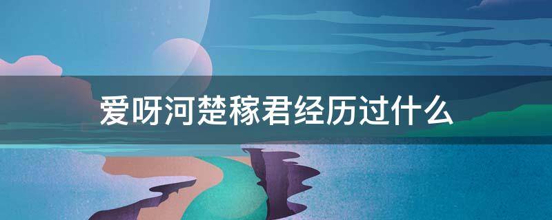 爱呀河楚稼君经历过什么 爱呀河 楚稼君