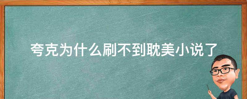 夸克为什么刷不到耽美小说了（夸克进不去小说模式）