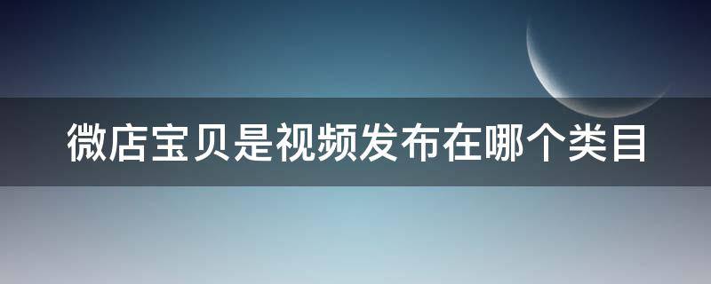 微店宝贝是视频发布在哪个类目（微店怎么发布视频）