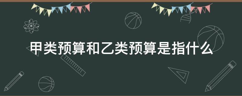 甲类预算和乙类预算是指什么（甲类预算和乙类预算区别）