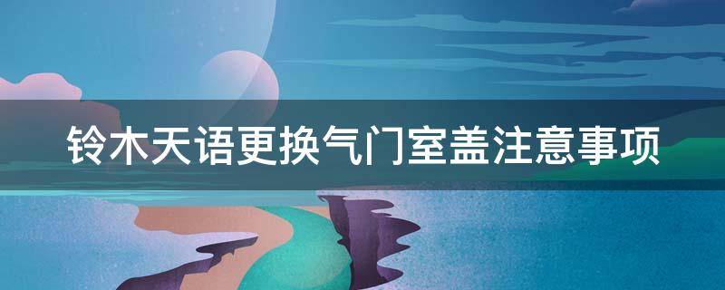 铃木天语更换气门室盖注意事项（铃木天语气门需要调吗）