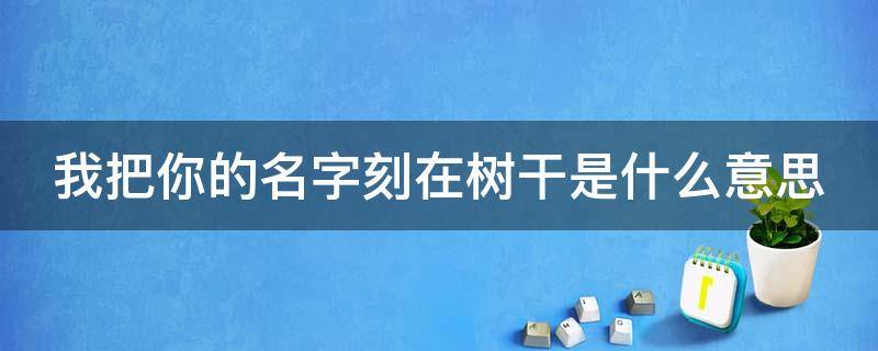 我把你的名字刻在树干是什么意思（我把你的名字刻在树干是什么意思啊）