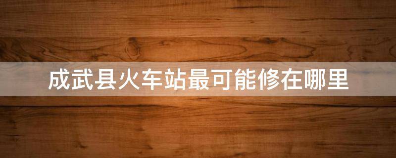 成武县火车站最可能修在哪里 成武县火车站规划