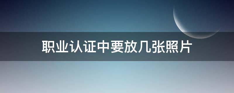 职业认证中要放几张照片（职业认证中要放几张照片呢）