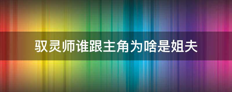 驭灵师谁跟主角为啥是姐夫（驭灵师谁跟主角为啥是姐夫关系）