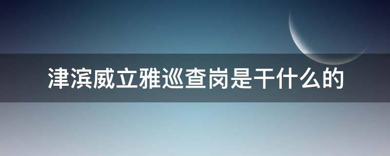 津滨威立雅巡查岗是干什么的（津滨威立雅河北营销分公司）