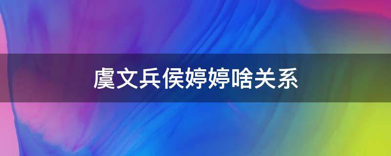 虞文兵侯婷婷啥关系（虞文兵简介）