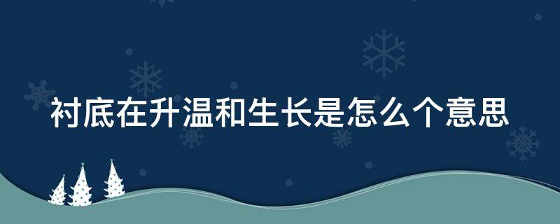 衬底在升温和生长是怎么个意思（衬底温度对薄膜的影响）