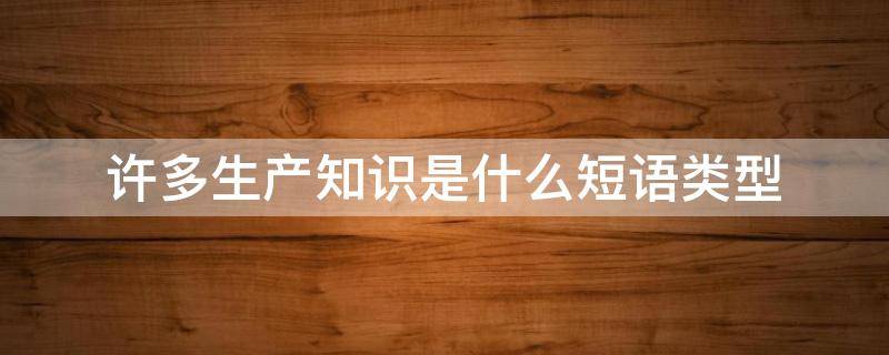 许多生产知识是什么短语类型（许多生产知识是什么短语类型英语）