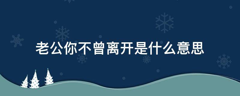 老公你不曾离开是什么意思（老公你不曾离开是什么意思呢）