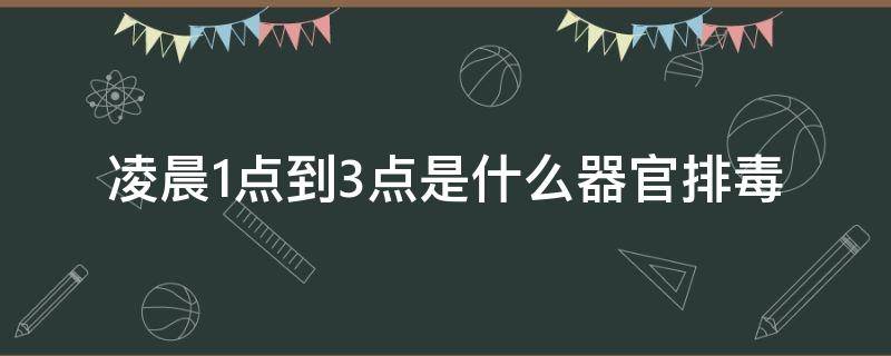 凌晨1点到3点是什么器官排毒 凌晨一点到三点是什么器官排毒