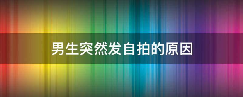 男生突然发自拍的原因（男生突然发自己的自拍照）