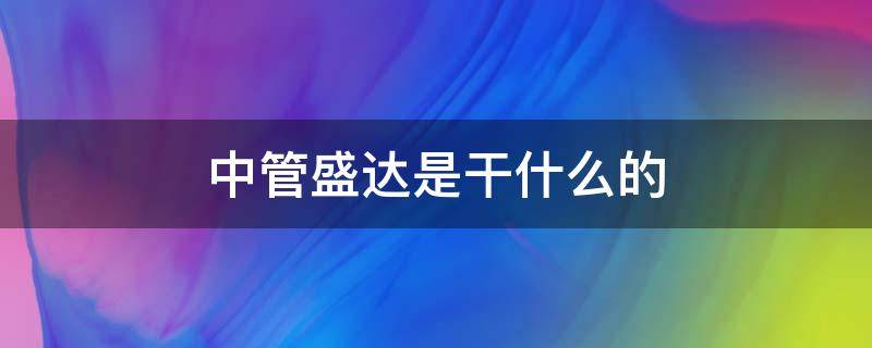 中管盛达是干什么的 中管盛达是干什么的公司