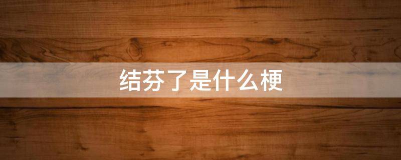 结芬了是什么梗
