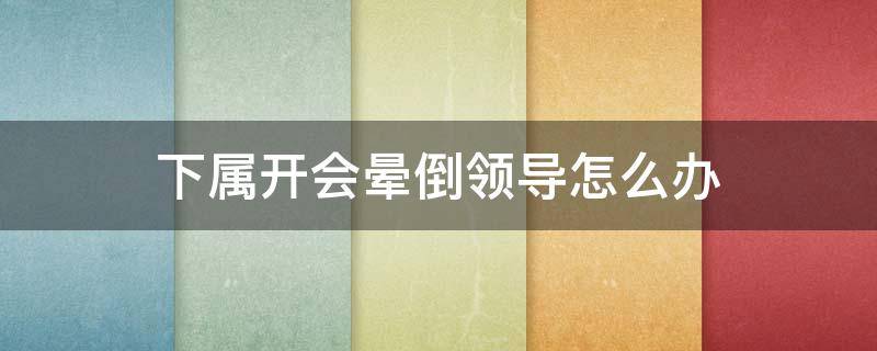 下属开会晕倒领导怎么办